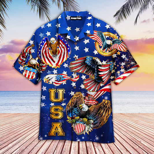 bonfen - 4th Of July Independence Day Eagles Hawaiian Shirt